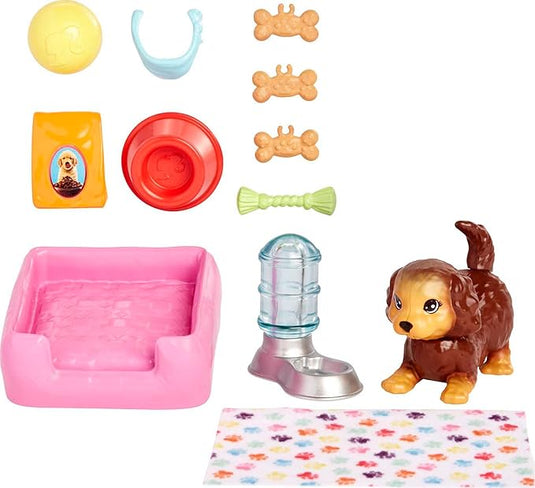 Barbie Pets and Accessories, Interactive Wagging & Nodding Puppy Playset