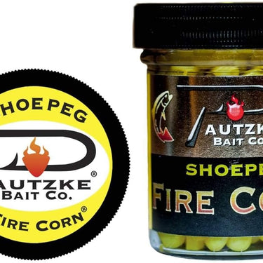 PAUTZKE'S Shoepeg Fire Corn - Effective Fishing Bait for Kokanee Salmon and Trout, Krill Scent Cured Fish Bait, Sweet and Firm Shoepeg Kernels, Ready-to-Use, 1.5 Oz