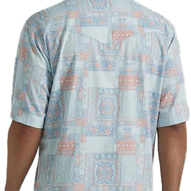 Wrangler Men's Print Coconut Cowboy Shirt (Light Blue) Size XL