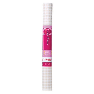 Con-Tact Grip Prints 4 ft. L X 18 in. W Khaki Plaid Non-Adhesive Shelf Liner