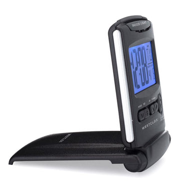 Westclox Black Travel Alarm Clock LCD