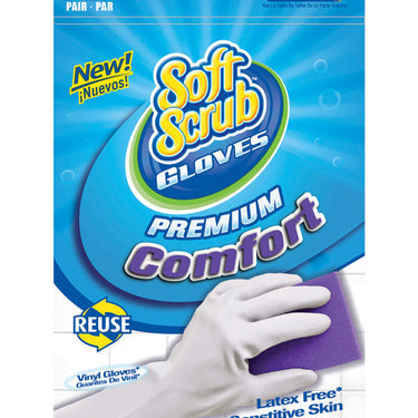 Soft Scrub Vinyl Cleaning Gloves L White 1 pair