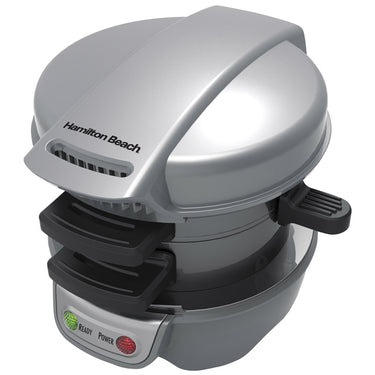 Hamilton Beach Gray Metal Nonstick Surface Breakfast Sandwich Maker
