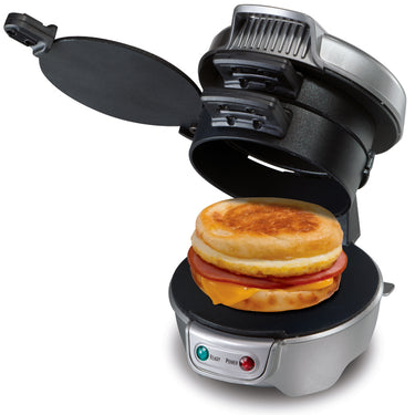 Hamilton Beach Gray Metal Nonstick Surface Breakfast Sandwich Maker