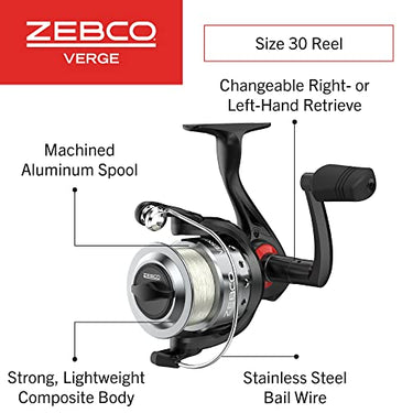 Zebco Verge Spin Combo Rod 6ft 6in Medium Fast 2 Pieces