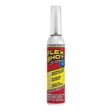 Flex Shot Clear Rubber All Purpose Waterproof Sealant 8 oz