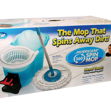 Hurricane 12 in. W Spin Mop with Bucket
