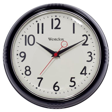 Westclox 9.75 in. L X 9 in. W Indoor Modern Analog Wall Clock Glass/Plastic Black