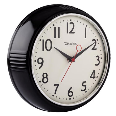 Westclox 9.75 in. L X 9 in. W Indoor Modern Analog Wall Clock Glass/Plastic Black