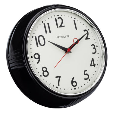 Westclox 9.75 in. L X 9 in. W Indoor Modern Analog Wall Clock Glass/Plastic Black