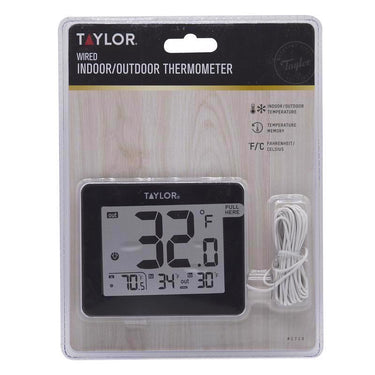 Taylor Digital Thermometer Plastic Black 3.15 in.