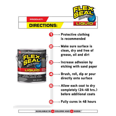 Flex Seal Black Liquid Rubber Sealant Coating 128 fl. oz.