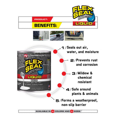 Flex Seal Black Liquid Rubber Sealant Coating 128 fl. oz.