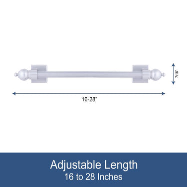 Kenney Satin Silver Silver Magnet Cafe Rod 16 in. L X 28 in. L