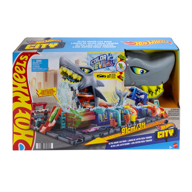 Hot Wheels City Ultra Shark Car Wash in its retail box