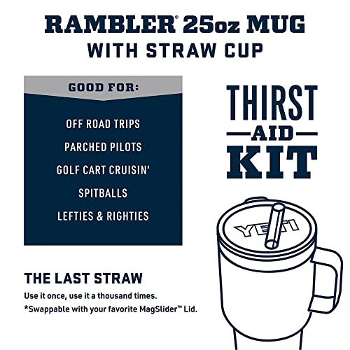 Yeti Rambler 25oz Mug with Straw Lid Charcoal