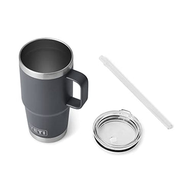Yeti Rambler 25oz Mug with Straw Lid Charcoal