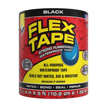 Flex Tape 4 in. W X 5 ft. L Black Waterproof Repair Tape