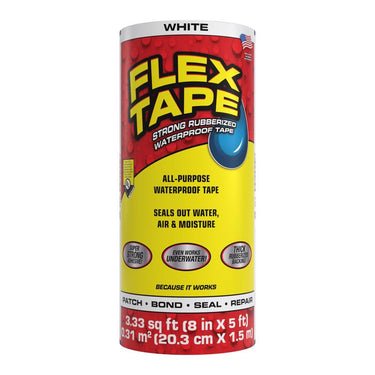Flex Tape 8 in. W X 5 ft. L White Waterproof Repair Tape