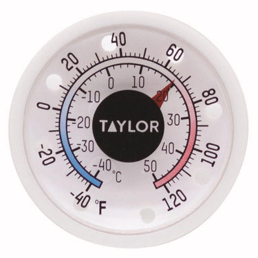 Taylor Dial Thermometer Plastic White 1.75 in.