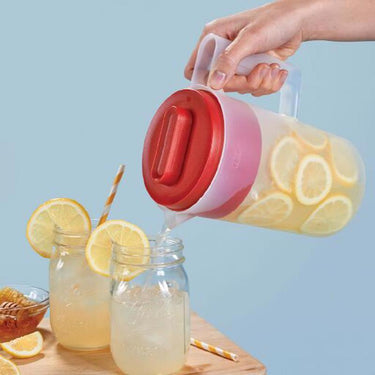 Rubbermaid 2 qt Clear/Red Pitcher Plastic