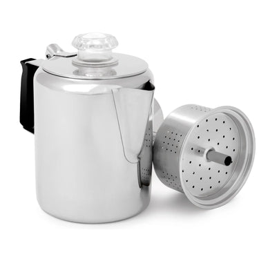 GSI Outdoors Glacier Stainless 12-Cup Coffee Percolator with Silicone Handle