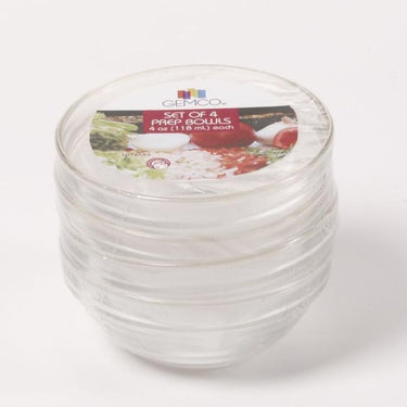 Gemco Clear Glass Prep Bowl Set 4 oz