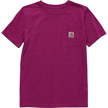 Carhartt Boy's Short-Sleeve Pocket T-Shirt (Magenta Heather) Sizes S-XL