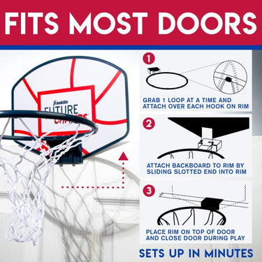 Franklin Sports Future Champs Over-The-Door Mini Basketball Set