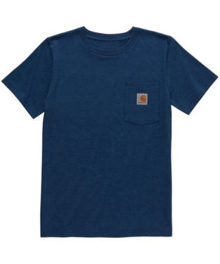 Carhartt Baby Boys' Short Sleeve Pocket T-Shirt (Dark Denim Heather) Sizes 2T-4T
