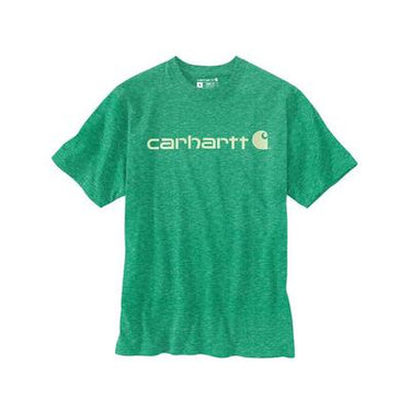 Carhartt Loose Fit Heavyweight Short-Sleeve Logo Graphic T-Shirt (Malachite Snow Heather) Size L
