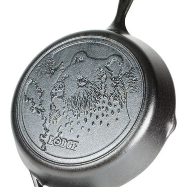 Lodge Wildlife Series-Brown Bear Cast Iron Skillet 12 in. Black