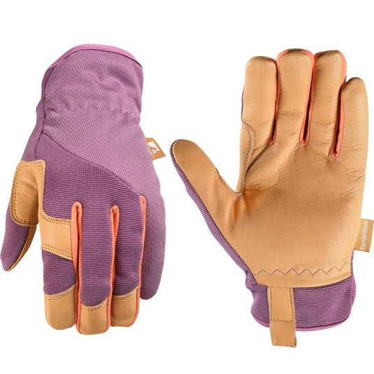 Wells Lamont Women's ComfortHyde Grain Goatskin Leather Hybrid Work Gloves Small