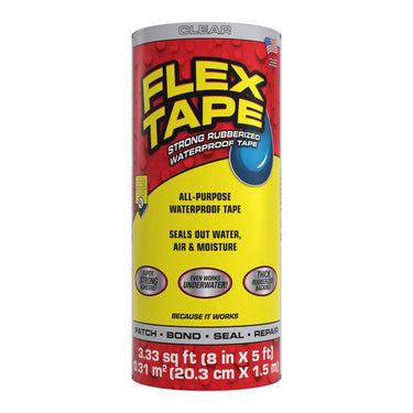 Flex Tape 8 in. W X 5 ft. L Clear Waterproof Repair Tape