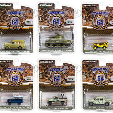 Diecast Greenlight Battalion 64 Series (1 car per purchase)
