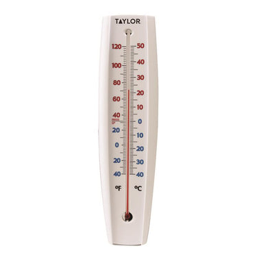 Taylor Jumbo Size Tube Thermometer Plastic White 14.57 in.