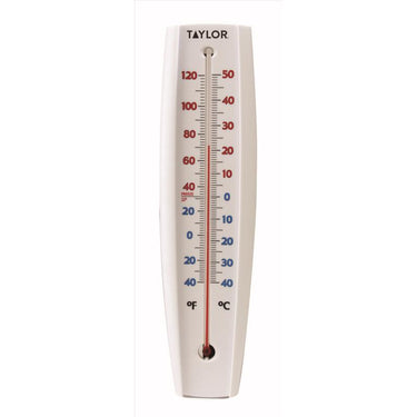 Taylor Jumbo Size Tube Thermometer Plastic White 14.57 in.