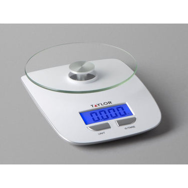 Taylor Silver/White Digital Kitchen Scale 11 lb