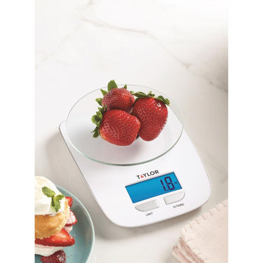 Taylor Silver/White Digital Kitchen Scale 11 lb