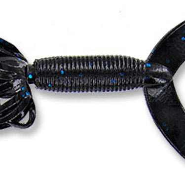 Yamamoto Double Tail Hula Grub 5" Black Blue Flake