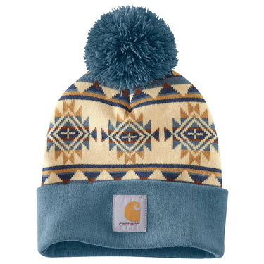 Carhartt Women's Acrylic Knit Puff Beanie (Storm Blue)