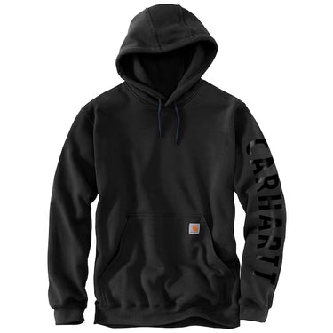Carhartt Men's Black Fleece Long-Sleeve Solid Hoodie (Black) Size S