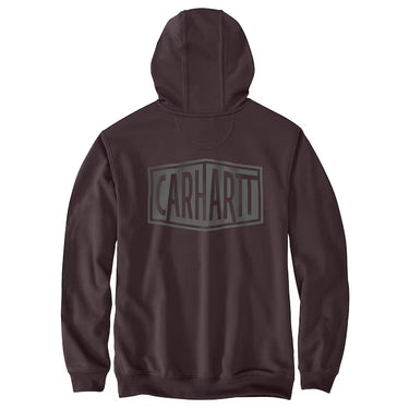 Carhartt Men's Black Fleece Long-Sleeve Solid Hoodie (Dark Sepia) Size S