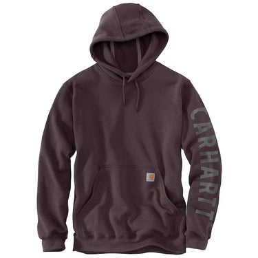 Carhartt Men's Black Fleece Long-Sleeve Solid Hoodie (Dark Sepia) Size S