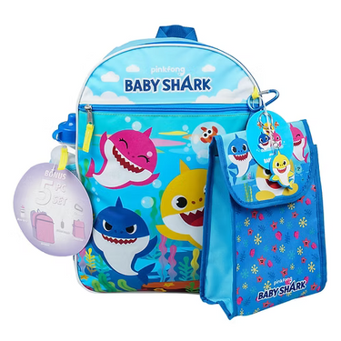 Baby Shark 5pc Backpack Set