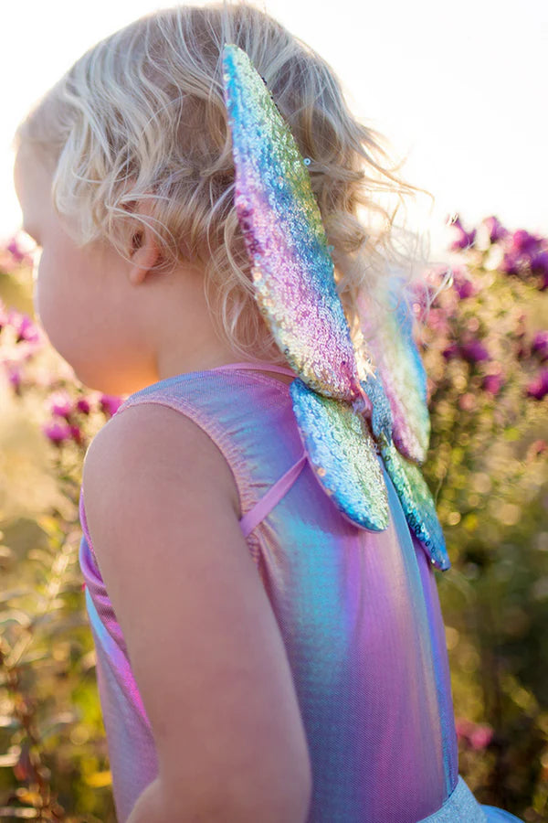 Load image into Gallery viewer, Rainbow Sequins Skirt, Wings &amp; Wand
