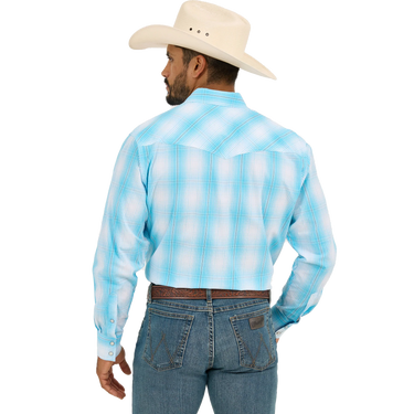 Wrangler Men's 20X Competition Advanced Comfort Snap Shirt (Bright Sky) Size L