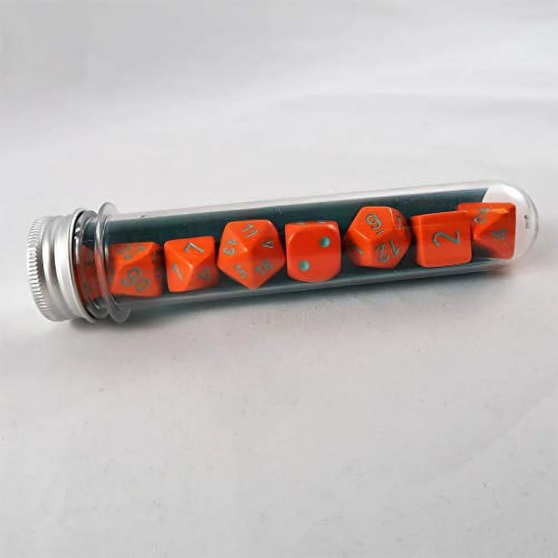 Load image into Gallery viewer, Chessex Heavy Orange/turquoise Lab 7-Die Set+1
