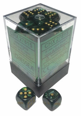 Chessex Dice: Scarab 12mm D6 (Jade/Gold/Black)
