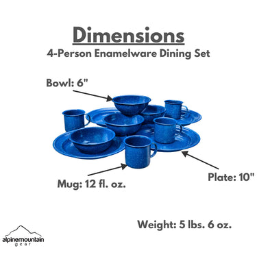 Caddis Sports 4 Person Enamel Table Set